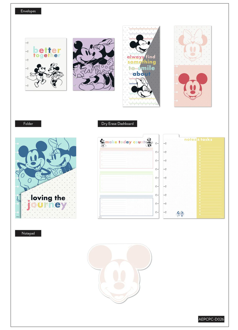 Disney© Mickey Mouse & Minnie Mouse Joy Colorblock Classic Planner Companion