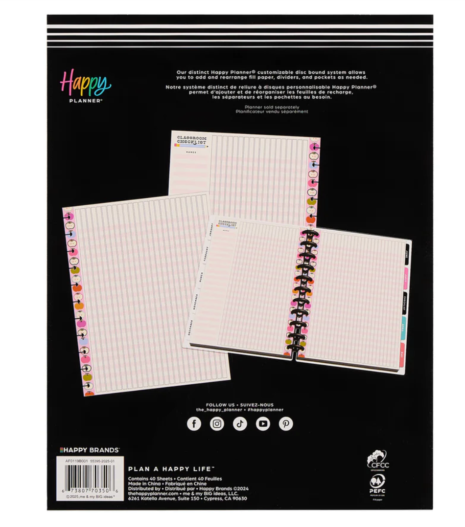 Mod Teacher BIG TEACHER CHECKLIST FILLER PAPER - 40 SHEETS