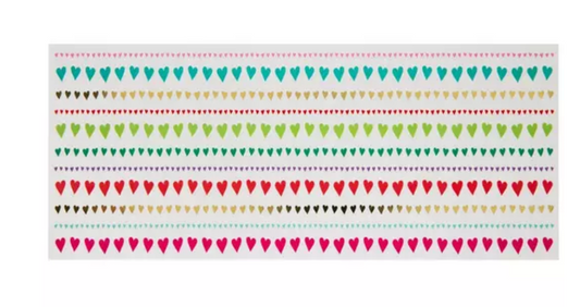 Hoja Sticker borde corazones