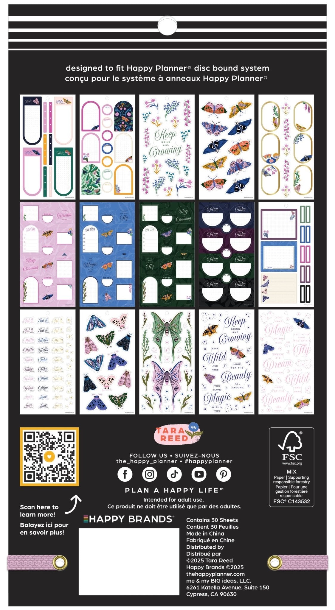 Butterfly Botanics Classic 30 Sheet Sticker Value Pack - Bera Papier