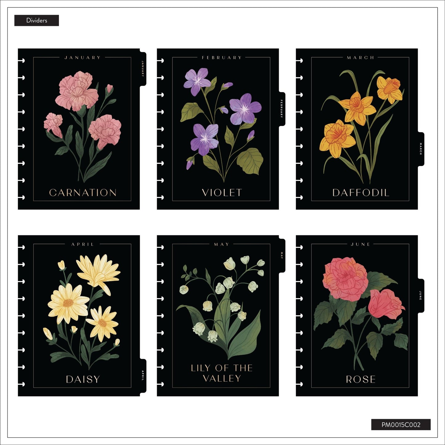 Dark Garden Happy Planner Classic Deluxe 12 Meses Fechado 2026 – Vertical - Bera Papier