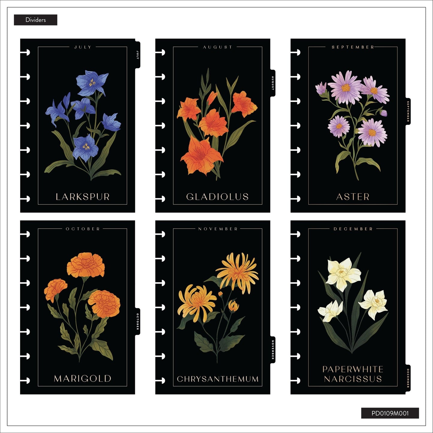 Dark Garden Happy Planner Mini 12 Meses Fechado 2026 – Dashboard - Bera Papier