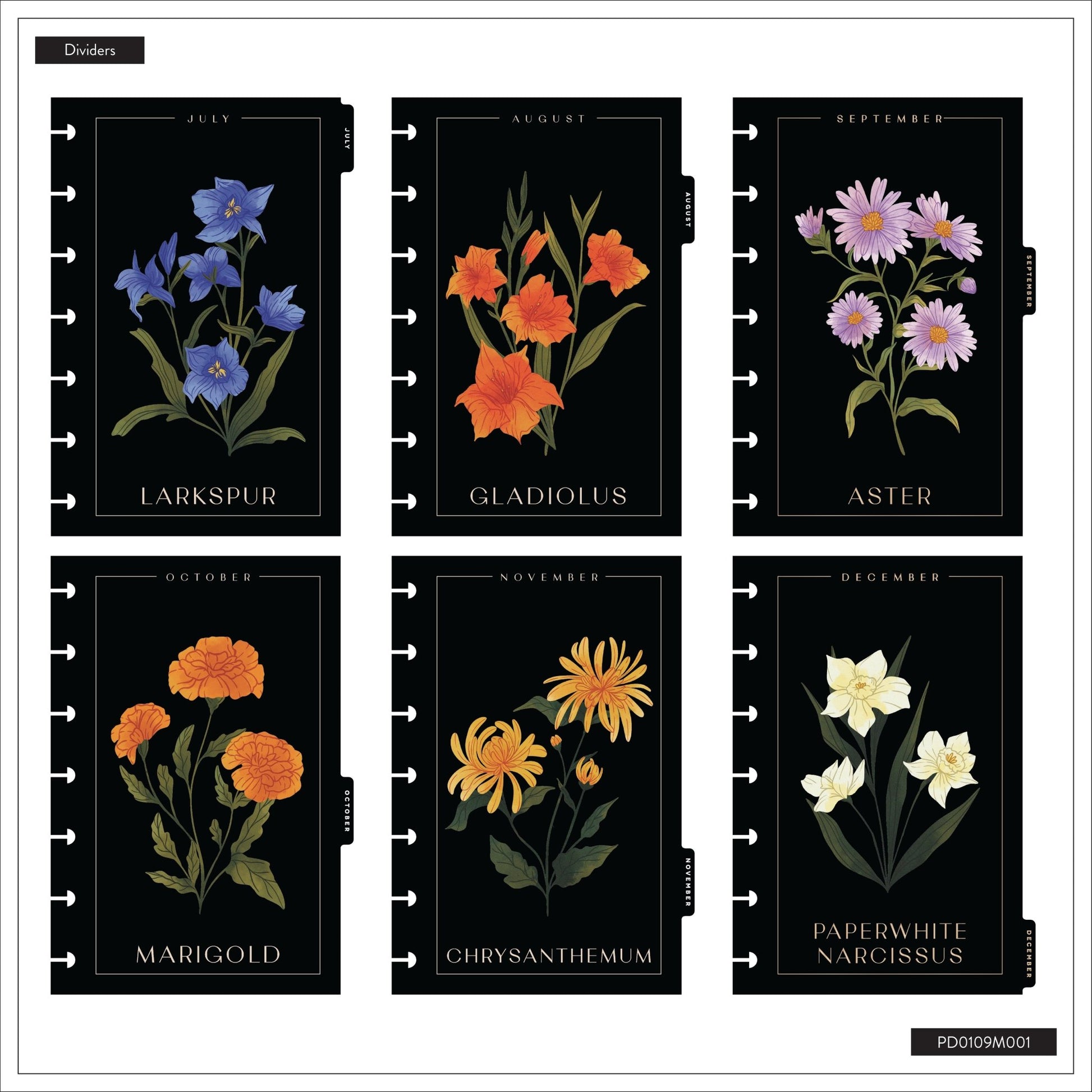 Dark Garden Happy Planner Mini 12 Meses Fechado 2026 – Dashboard - Bera Papier