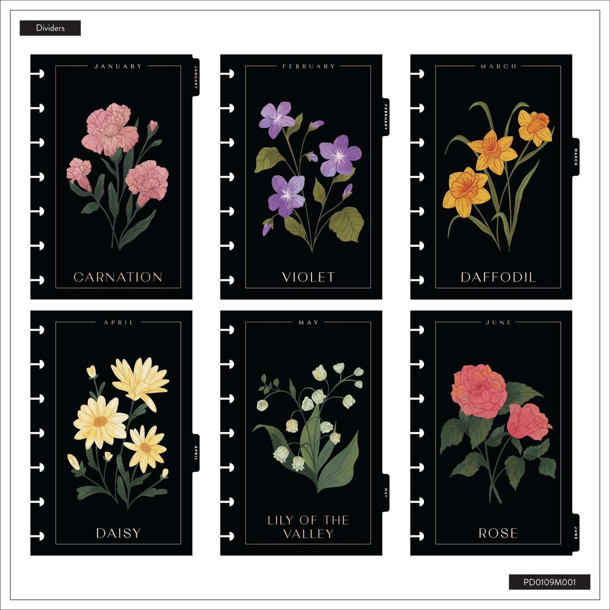 Dark Garden Happy Planner Mini 12 Meses Fechado 2026 – Dashboard - Bera Papier