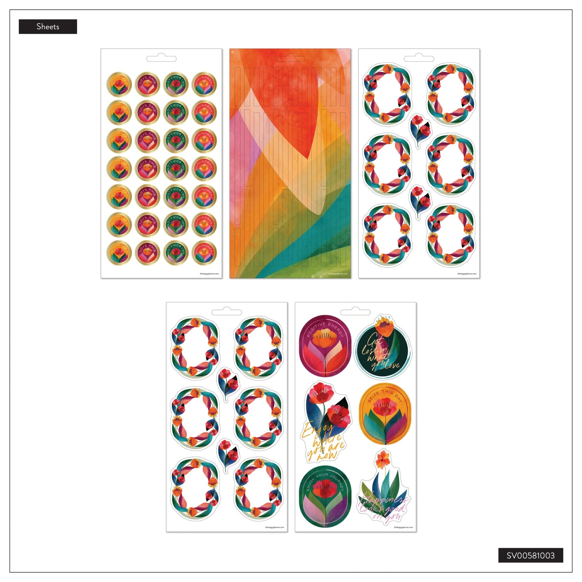 Floral Energy 10 Sheet Sticker Value Pack - Bera Papier