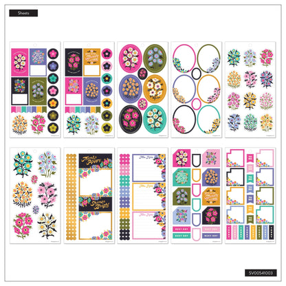 Florescent Florals Classic 30 Sheet Sticker Value Pack - Bera Papier