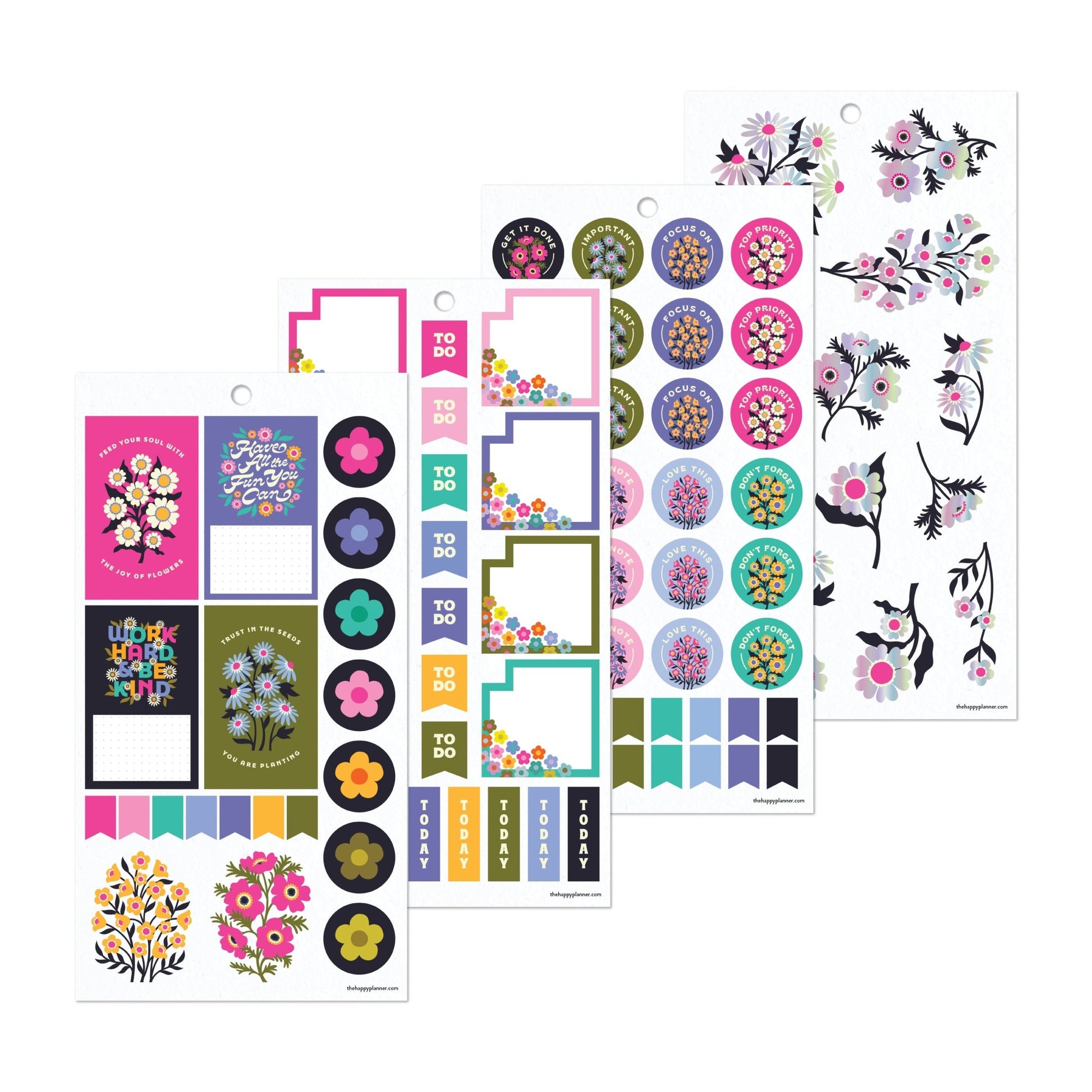 Florescent Florals Classic 30 Sheet Sticker Value Pack - Bera Papier