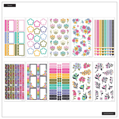 Florescent Florals Classic 30 Sheet Sticker Value Pack - Bera Papier