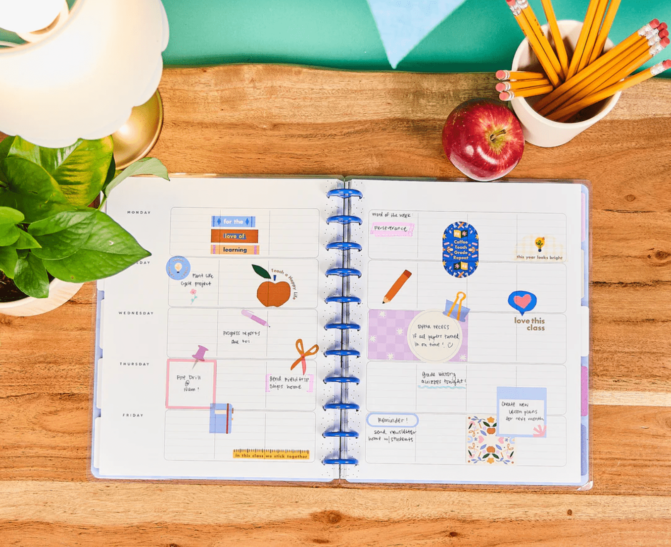 Heart Work Big Teacher Planner - Sin fecha - Bera Papier