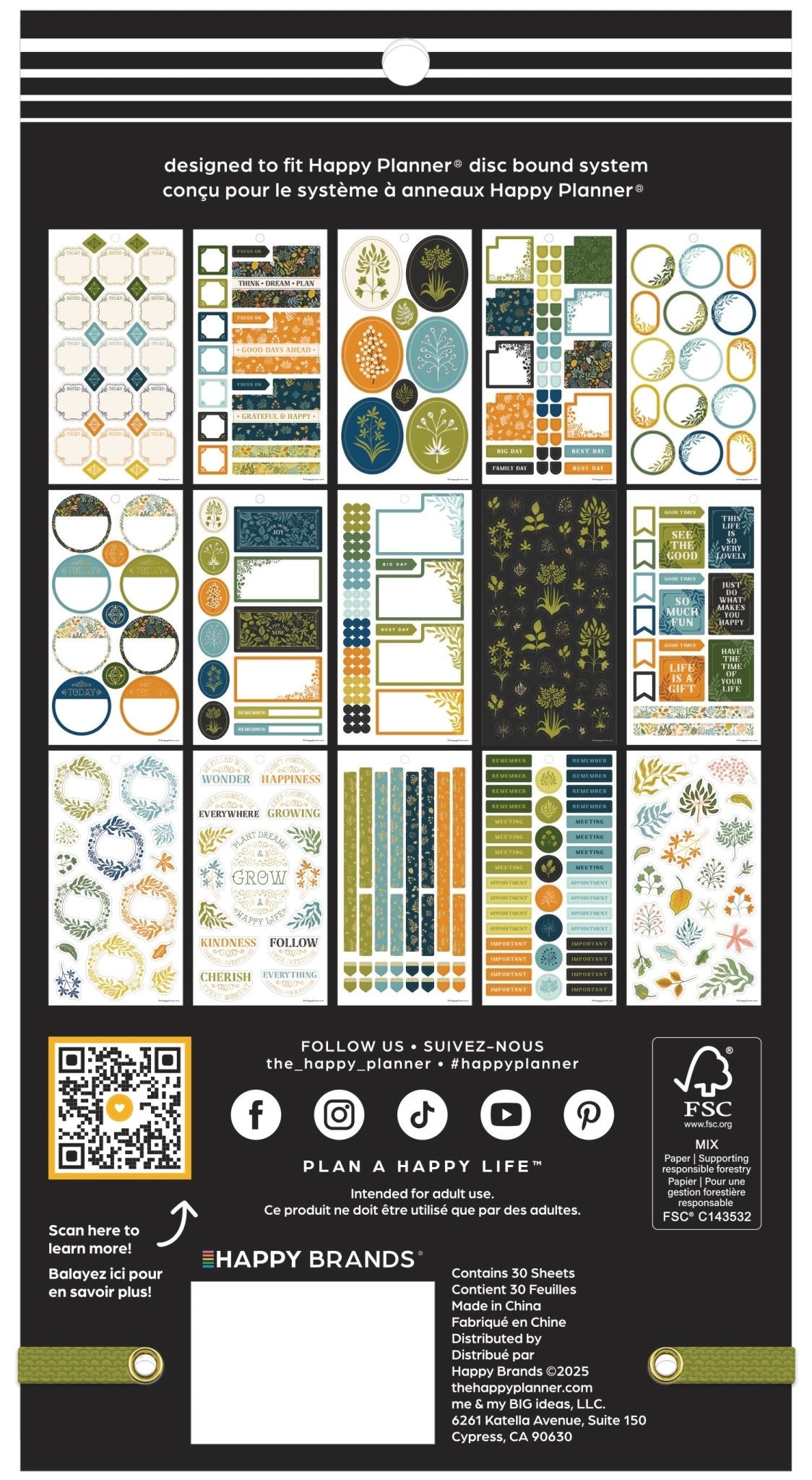 Herbarium Classic 30 Sheet Sticker Value Pack - Bera Papier