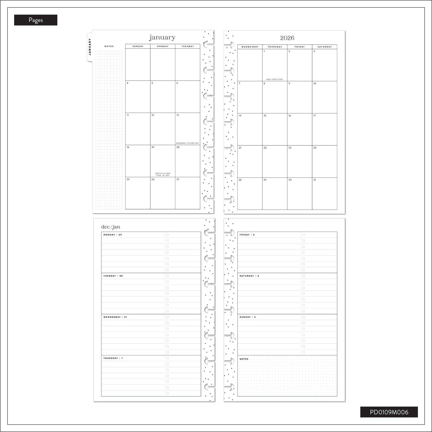Herbarium Happy Planner Mini 12 Meses Fechado 2026 – Horizontal - Bera Papier