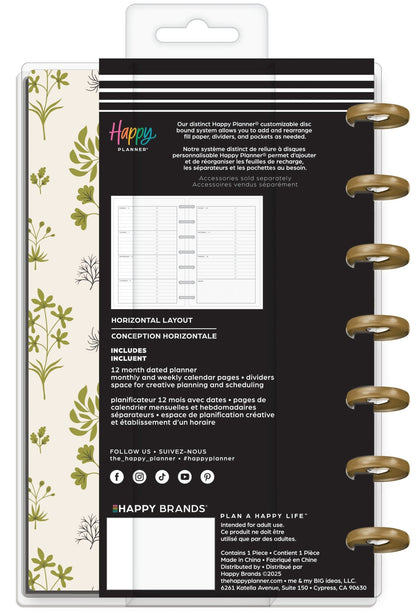 Herbarium Happy Planner Mini 12 Meses Fechado 2026 – Horizontal - Bera Papier