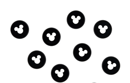 Mickey Mouse Discos Plásticos Medianos Negros - Bera Papier