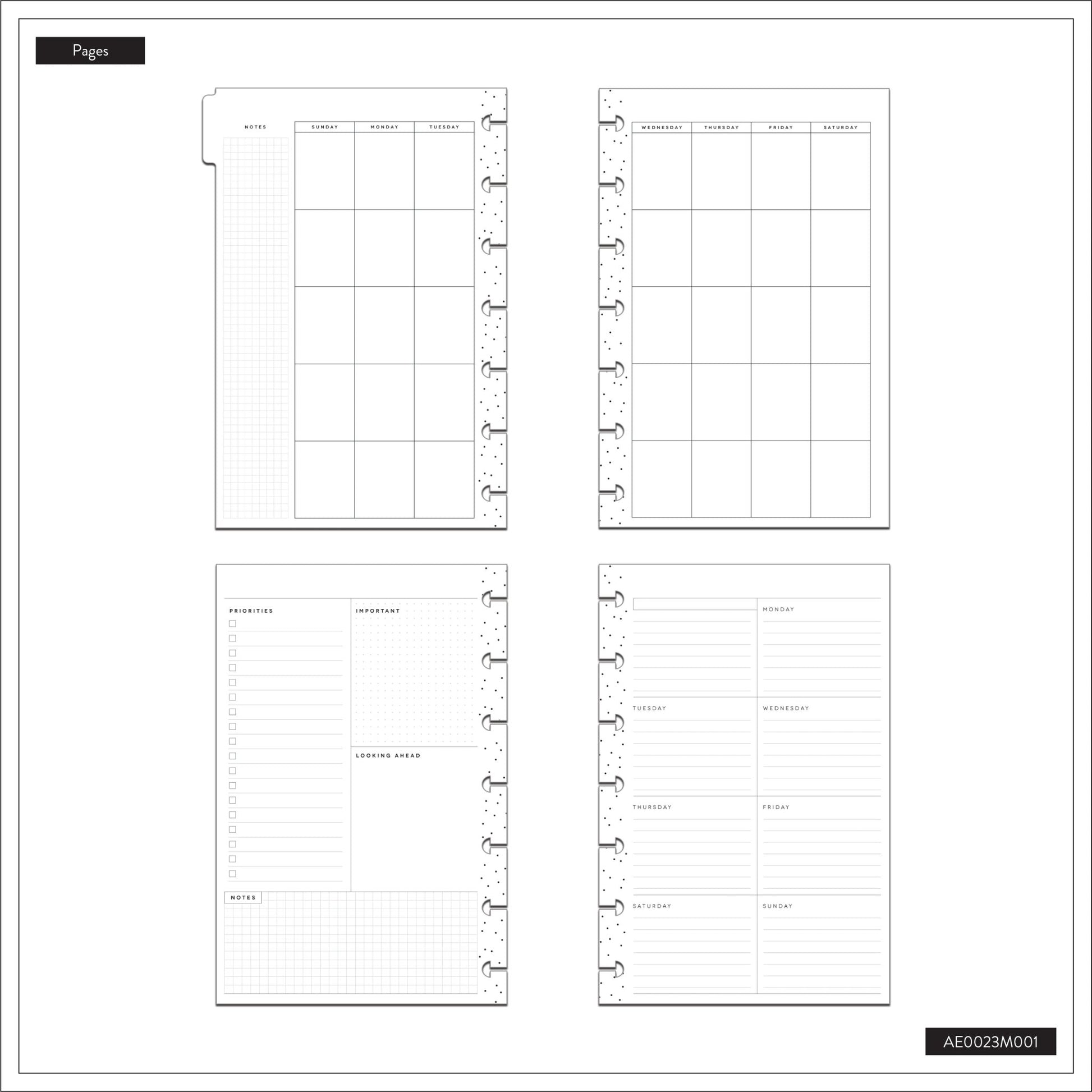 Modern Charm Extension Pack Happy Planner Mini – 6 Meses - Bera Papier