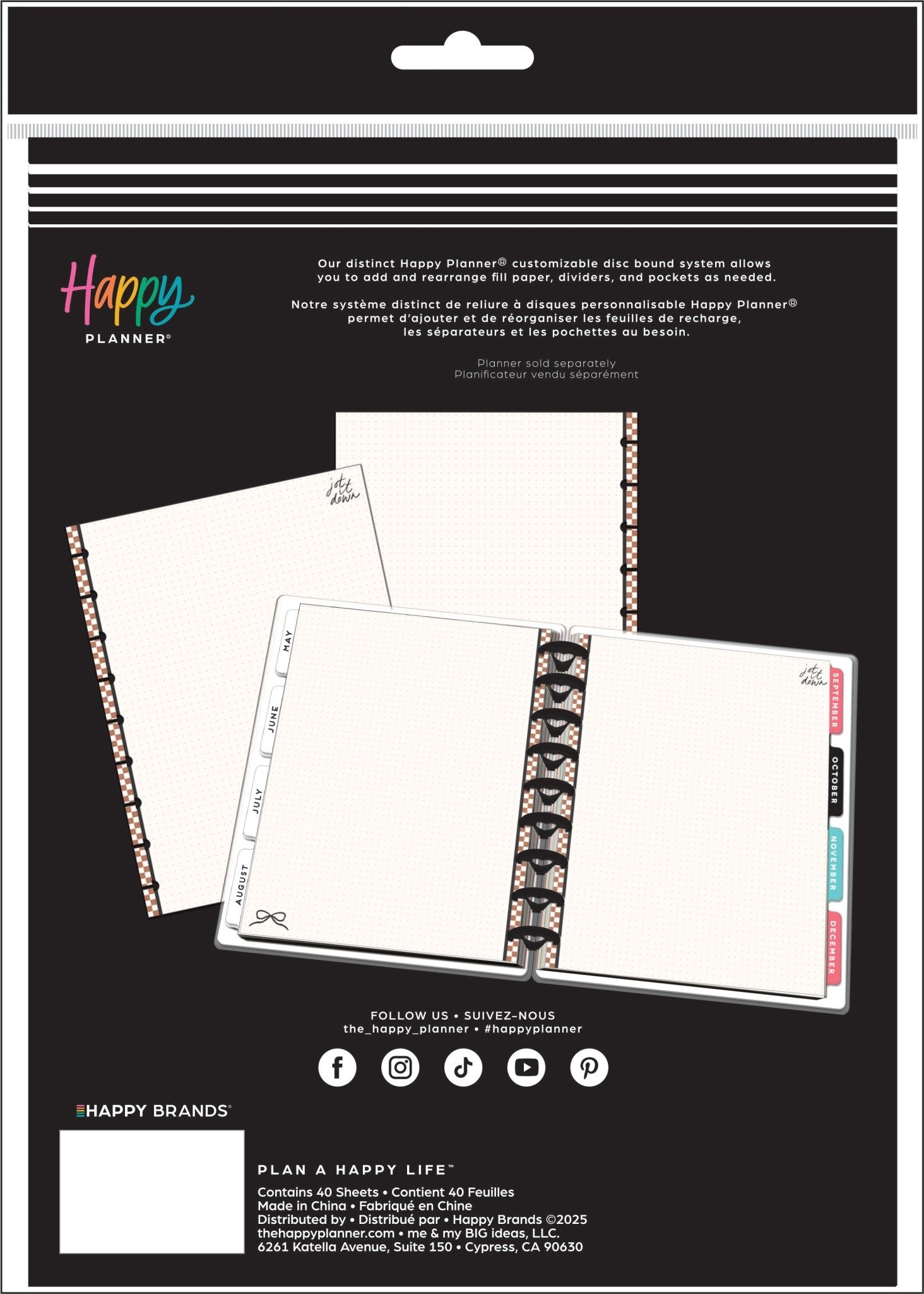 Modern Charm Fill Paper/ Papel de Puntos Classic Happy Planner – 40 Hojas Dot Grid - Bera Papier