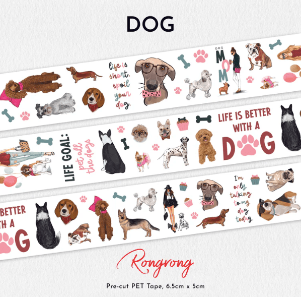 Rongrong Pet Tape Dog - Perros Rollo - Bera Papier