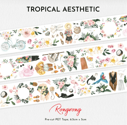 Rongrong Pet Tape Tropical Aesthetic - Rollo - Bera Papier